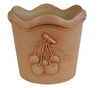 8.5" Cota Cherry Pot Dark Brown Embossed Indoor Outdoor Planter