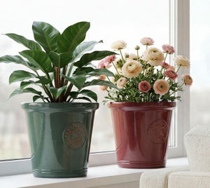12" Clorie Garden Step Pot Light Gray Indoor Outdoor Decorative Planter