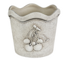 8.5" Cota Cherry Pot Dark Brown Embossed Indoor Outdoor Planter