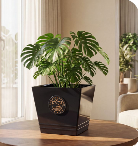 14.8" Clorie Square Pot Ink Blue Indoor Outdoor Decorative Planter