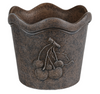 8.5" Cota Cherry Pot Dark Brown Embossed Indoor Outdoor Planter