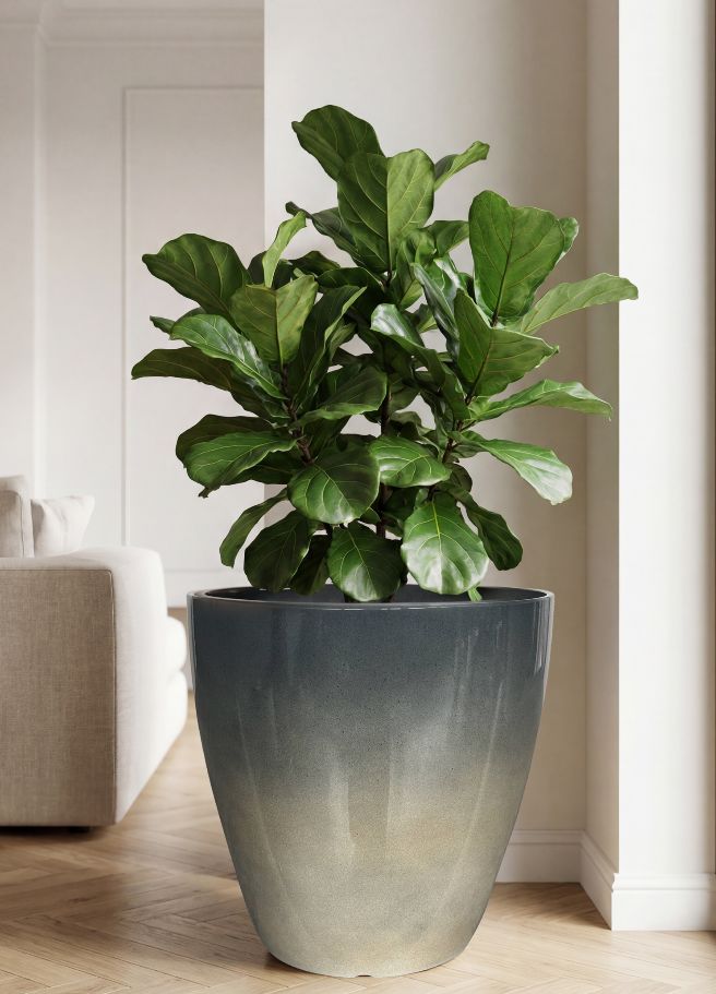 Kmart Egg Pot Mist Gray Celadon Ceramic-Look Decorative Planter