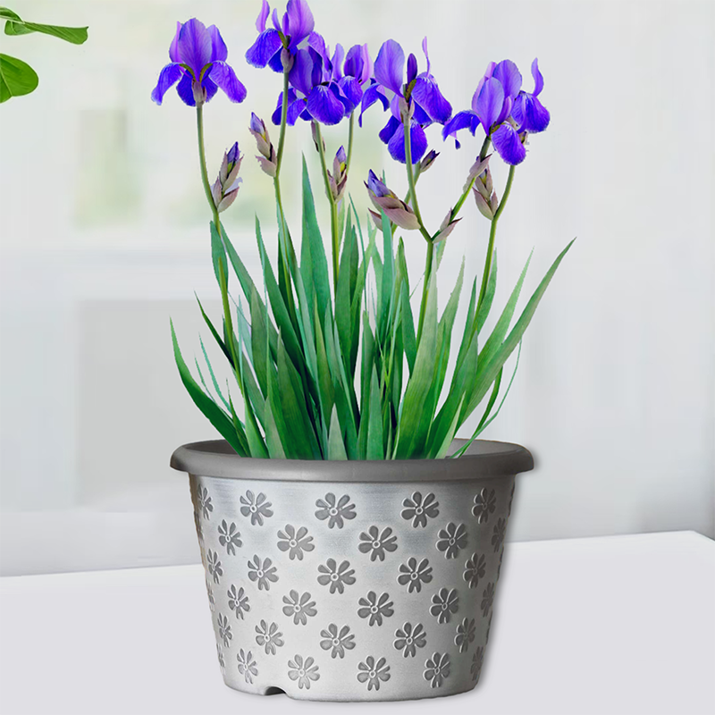 Stackable planter setup structure on a modern balcony
