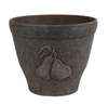 7.5" Cota Pear Pot Ivory Embossed Indoor Outdoor Planter
