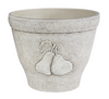 7.5" Cota Pear Pot Ivory Embossed Indoor Outdoor Planter