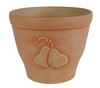 7.5" Cota Pear Pot Ivory Embossed Indoor Outdoor Planter