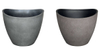 16" Moon Pot Walnut Indoor Outdoor Decorative Planter