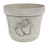 7" Cota Strawberry Pot Ivory Embossed Indoor Outdoor Planter